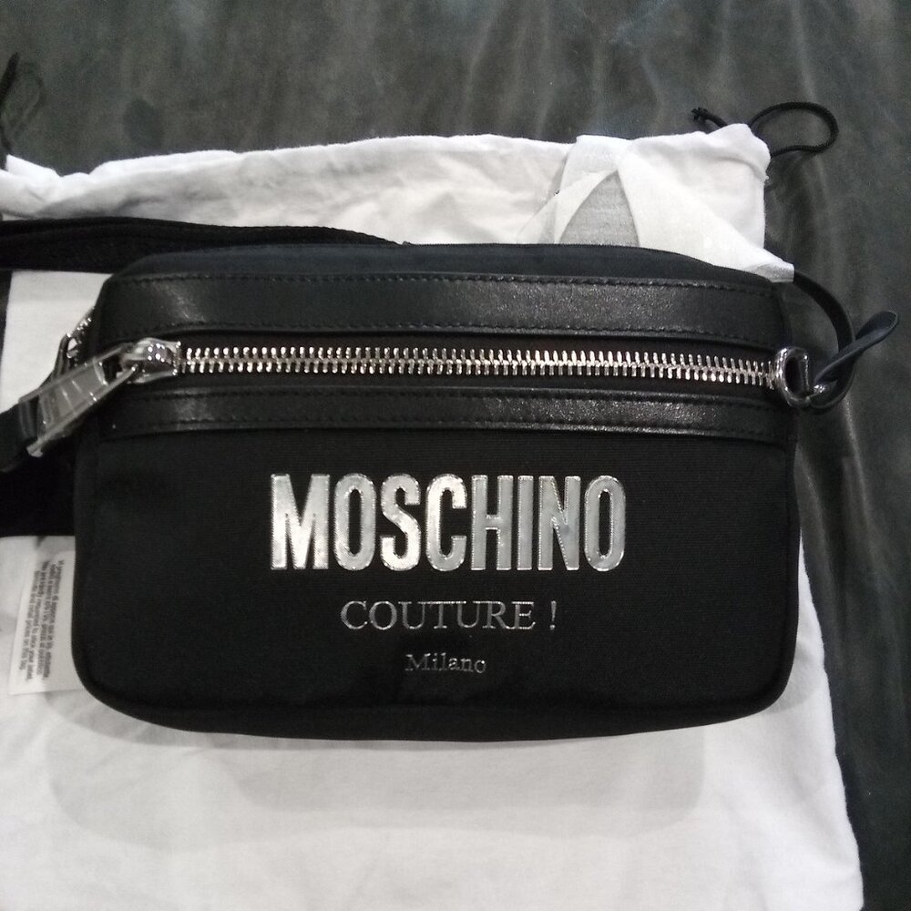 Moschino Couture Black Belt Bag Unisex New With Tags Authentic